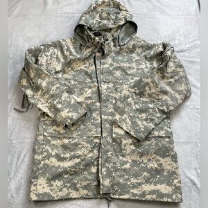 US Army Cold Weather Parka Coat ACU Camo Hooded Large‎ Long Military